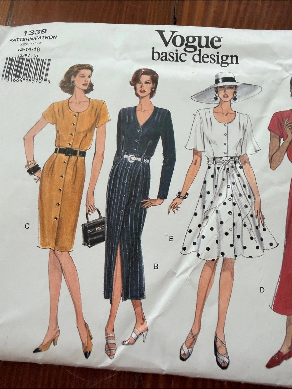 Uncut Vintage Vogue Pattern 1339 Sewing Pattern Size 12-16